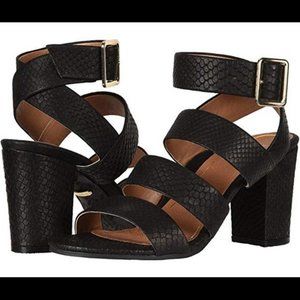 NEW Vionic Blaire Black Snake Leather Sandal 7.5